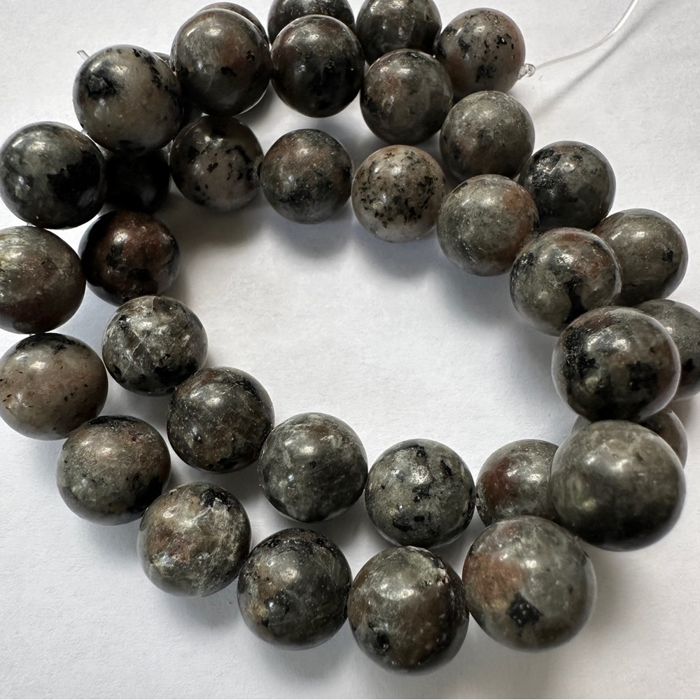 Yooperlite 10mm Natural Stone Beaded Stretchy Bracelet Size 7